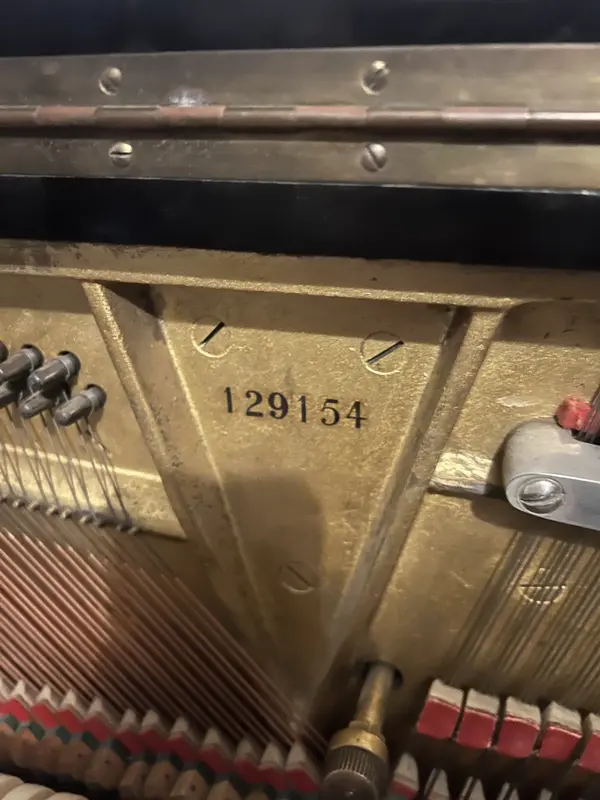 Serial number on a Steinway K upright piano